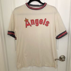 Angels Babseball Vintage Style T-shirt Cream Large